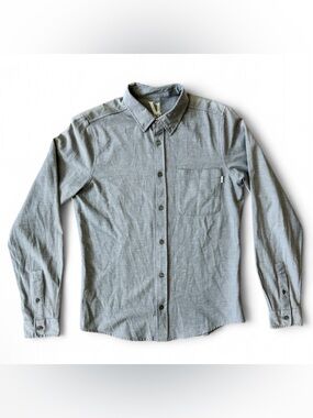 Vuori Men's Bishop Long-Sleeve Casual Button-Down Shirt - Gray - Small